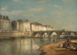 Pont de la Tournelle, Paris, 1862 by Lepine | Giclée Canvas Print