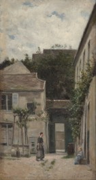 The Courtyard, 1880 by Lepine | Giclée Canvas Print