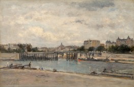 The Pont de L'Estacade, Paris, c.1880/84 by Lepine | Giclée Canvas Print