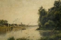 The Seine at Saint-Ouen, c.1877/81 by Lepine | Giclée Canvas Print