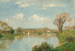 A Sailing Boat on a Lake, n.d. by Lepine | Giclée Canvas Print