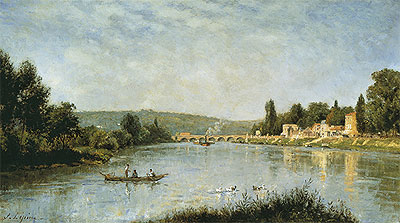 The Seine at the Pont de Sevres, c.1876/80 | Lepine | Giclée Leinwand Kunstdruck