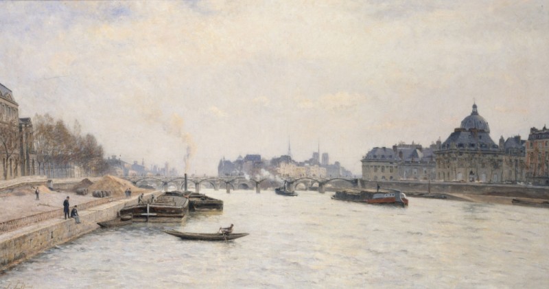 The Pont des Arts, View from the Pont Royal, 1884 | Lepine | Giclée Canvas Print