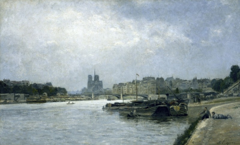 The Île de la Cité and the Île Saint-Louis, Seen from the Pont d'Austerlitz, 1880 | Lepine | Giclée Canvas Print