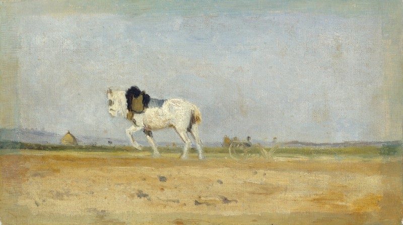 A Plow Horse in a Field, c.1870/74 | Lepine | Giclée Canvas Print