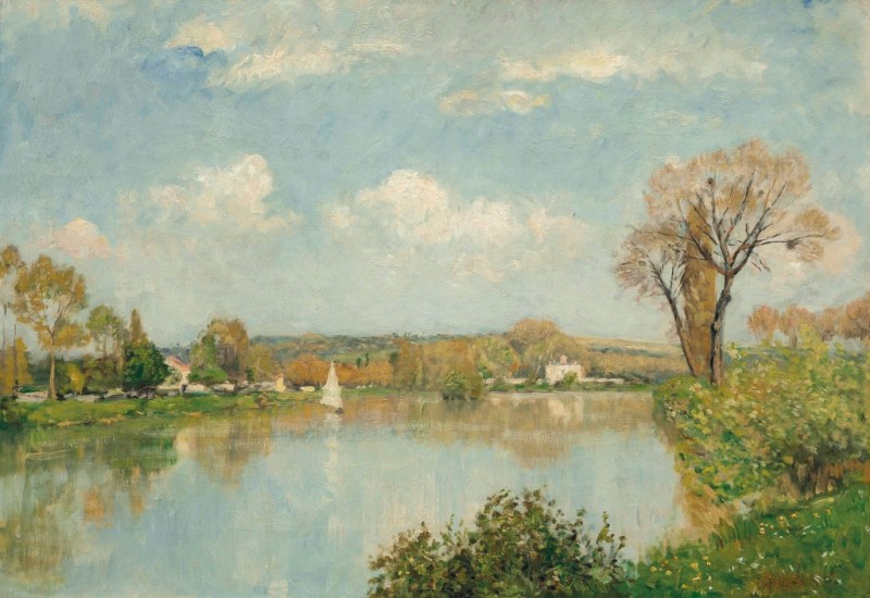 A Sailing Boat on a Lake, n.d. | Lepine | Giclée Canvas Print