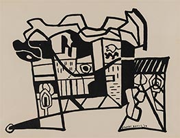 Hafenlandschaft (Trichter und Rauch), 1939 von Stuart Davis | Papier-Kunstdruck