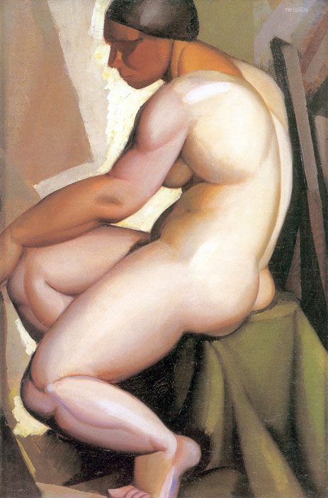 Sitzender Akt im Profil, c.1923 | Lempicka | Giclée Leinwand Kunstdruck