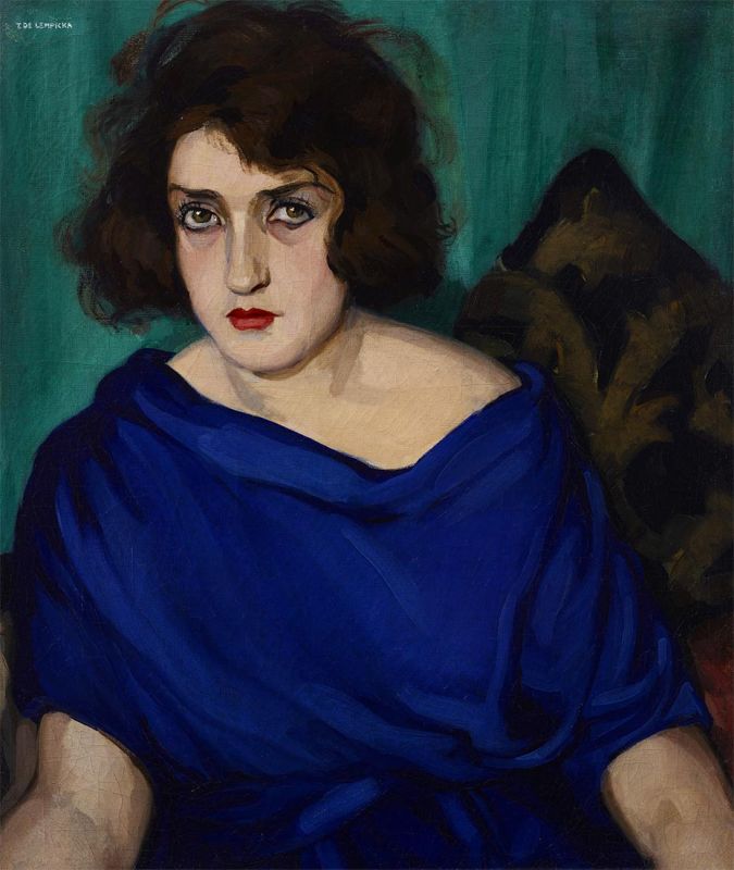 Porträt einer jungen Dame in blauem Kleid, 1922 | Lempicka