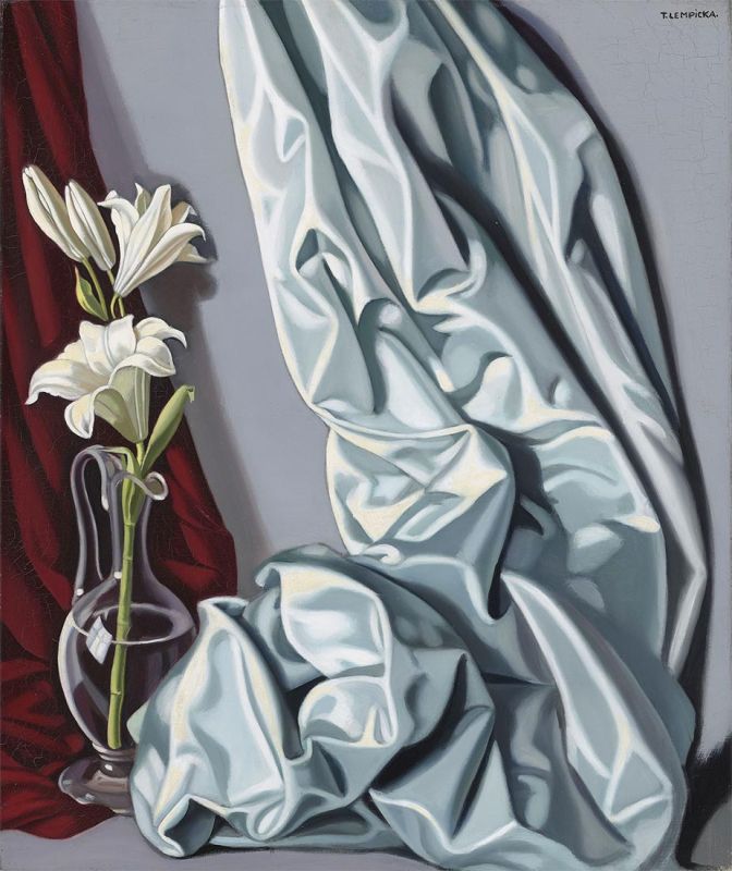 Stillleben mit Lilie und grauer Draperie, c.1944 | Lempicka