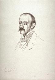 Portrait of a Man with a Monacle (Henri Regnier), n.d. von Rysselberghe | Papier-Kunstdruck