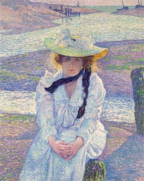 Young Woman at the Banks, 1901 by Rysselberghe | Canvas Print