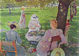 Family in an Orchard, 1890 by Rysselberghe | Canvas Print