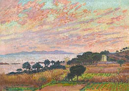 The Bay at Sunset (Saint Clair) | Rysselberghe | Painting Reproduction