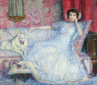 The Lady in White (Portrait of Madam Helen Keller), 1907 | Rysselberghe | Giclée Leinwand Kunstdruck