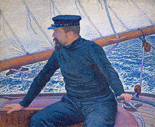 Paul Signac Aboard His Sailboat, 1886 | Rysselberghe | Giclée Canvas Print