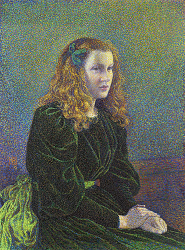 Young Woman in Green Dress (Germaine Marechal), 1893 | Rysselberghe | Giclée Canvas Print