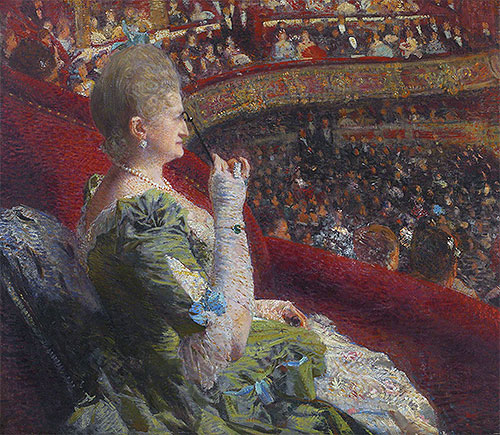Madame Edmond Picard in the Box of Theatre de la Monnaie, 1887 | Rysselberghe | Giclée Canvas Print
