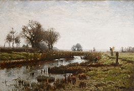 Später Nachmittag, Dachauer Moor, 1885 von Theodore Clement Steele | Leinwand Kunstdruck