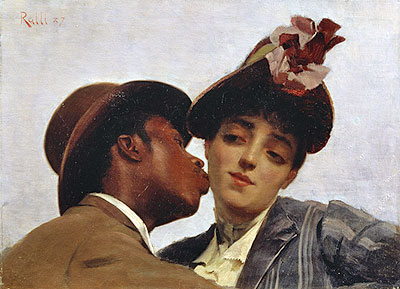 Theodore Jacques Ralli | The Kiss, 1887 | Giclée Leinwand Kunstdruck