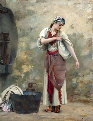 Theodore Jacques Ralli | The Laundress, undated | Giclée Canvas Print