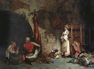 Der Gefangene (Türkische Beute), 1885 von Theodore Jacques Ralli | Leinwand-Kunstdruck