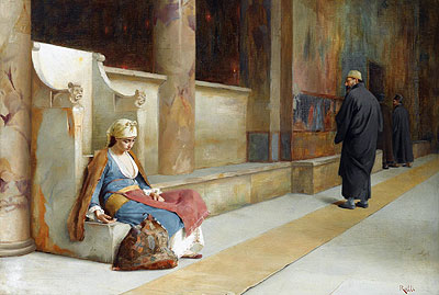 Ruhe in einem griechischen Kloster, n.d. von Theodore Jacques Ralli | Leinwand-Kunstdruck