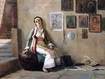 Ein Augenblick Ruhe, n.d. von Theodore Jacques Ralli | Leinwand-Kunstdruck