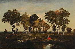 The Pond, c.1842/43 by Theodore Rousseau | Canvas Print