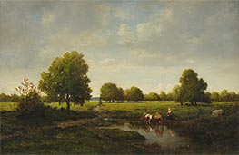 Theodore Rousseau | The Watering Place | Giclée Canvas Print