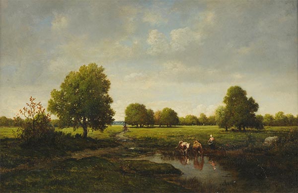 Der Wasserplatz, n.d. von Theodore Rousseau | Giclée Leinwand-Kunstdruck