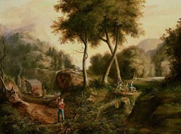 Landschaft, 1825 von Thomas Cole | Leinwand Kunstdruck