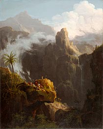 Landschaftskomposition, heiliger Johannes in der Wüste, 1827 von Thomas Cole | Leinwand Kunstdruck