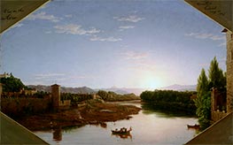 Blick auf den Arno, nahe Florenz, 1837 von Thomas Cole | Leinwand Kunstdruck
