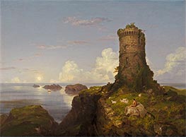 Italian Coast Scene with Ruined Tower, 1838 by Thomas Cole | Art Print