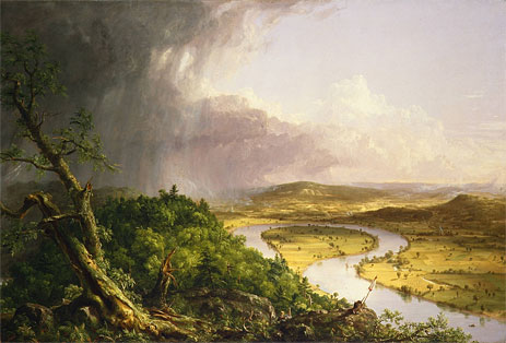 View from Mount Holyoke, Northampton, Massachusetts, after a Thunderstorm - The Oxbow, 1836 | Thomas Cole | Giclée Leinwand Kunstdruck