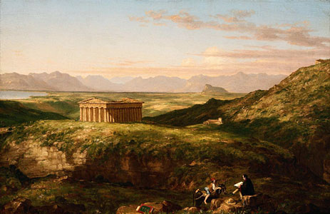 Der Tempel von Segesta mit der Skizze des Künstlers, c.1842 | Thomas Cole | Giclée Leinwand Kunstdruck