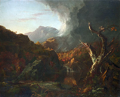Landschaft mit Baumstämmen, 1828 | Thomas Cole | Giclée Leinwand Kunstdruck
