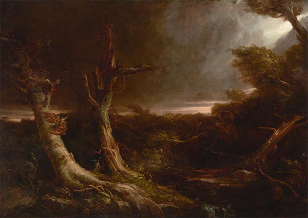 Tornado in amerikanischem Wald, 1831 | Thomas Cole | Giclée Leinwand Kunstdruck