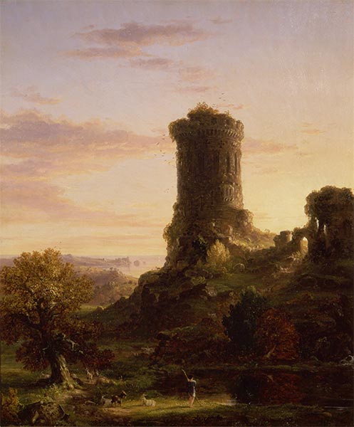 Landschaft mit Turm in Ruine, 1839 | Thomas Cole