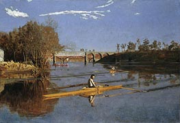 Max Schmitt in a Single Scull | Thomas Eakins | Painting Reproduction