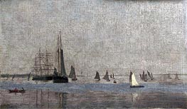 Ships and Sailboats on the Delaware, 1874 von Thomas Eakins | Leinwand Kunstdruck