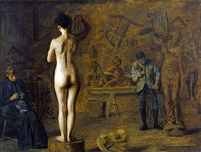 William Rush Carving His Allegorical Figure of the Schuylkill River, 1908 | Thomas Eakins | Giclée Canvas Print