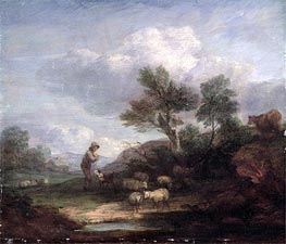 Landscape with Sheep, n.d. by Gainsborough | Canvas Print