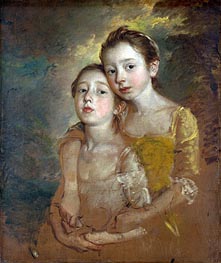 The Painter's Daughters with a Cat, c.1760/61 by Gainsborough | Canvas Print