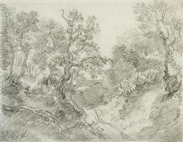 Wooded Landscape, n.d. von Gainsborough | Papier-Kunstdruck