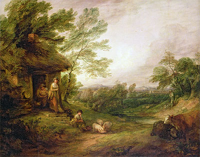 Cottage Door with Girl and Pigs, c.1786 | Gainsborough | Giclée Canvas Print