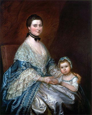 Mrs. Bedingfield and her Daughter, c.1760/70 | Gainsborough | Giclée Leinwand Kunstdruck