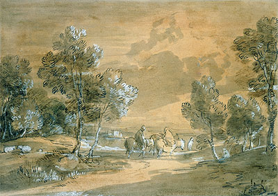 An Open Landscape with Travellers on a Road, n.d. | Gainsborough