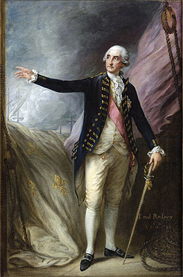 Portrait of George Brydges Rodney, 1st Lord Rodney, 1782 | Gainsborough | Giclée Canvas Print
